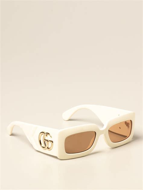 gucci white square sunglasses 2012|gucci women's rectangular sunglasses.